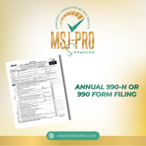 annual 990 n or 990 form filing